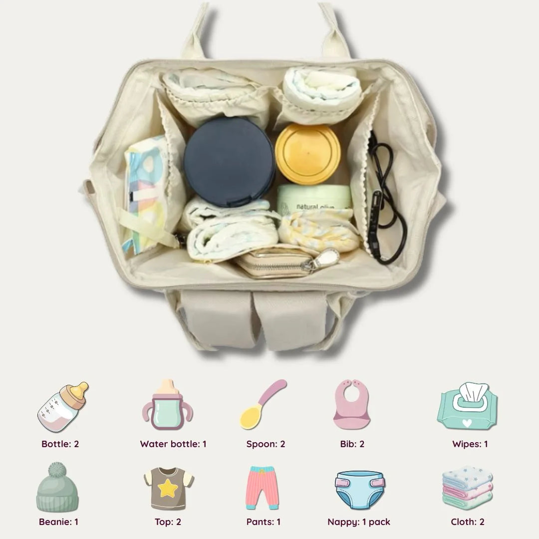 Large Capacity Backpack Nappy Bag Organiser