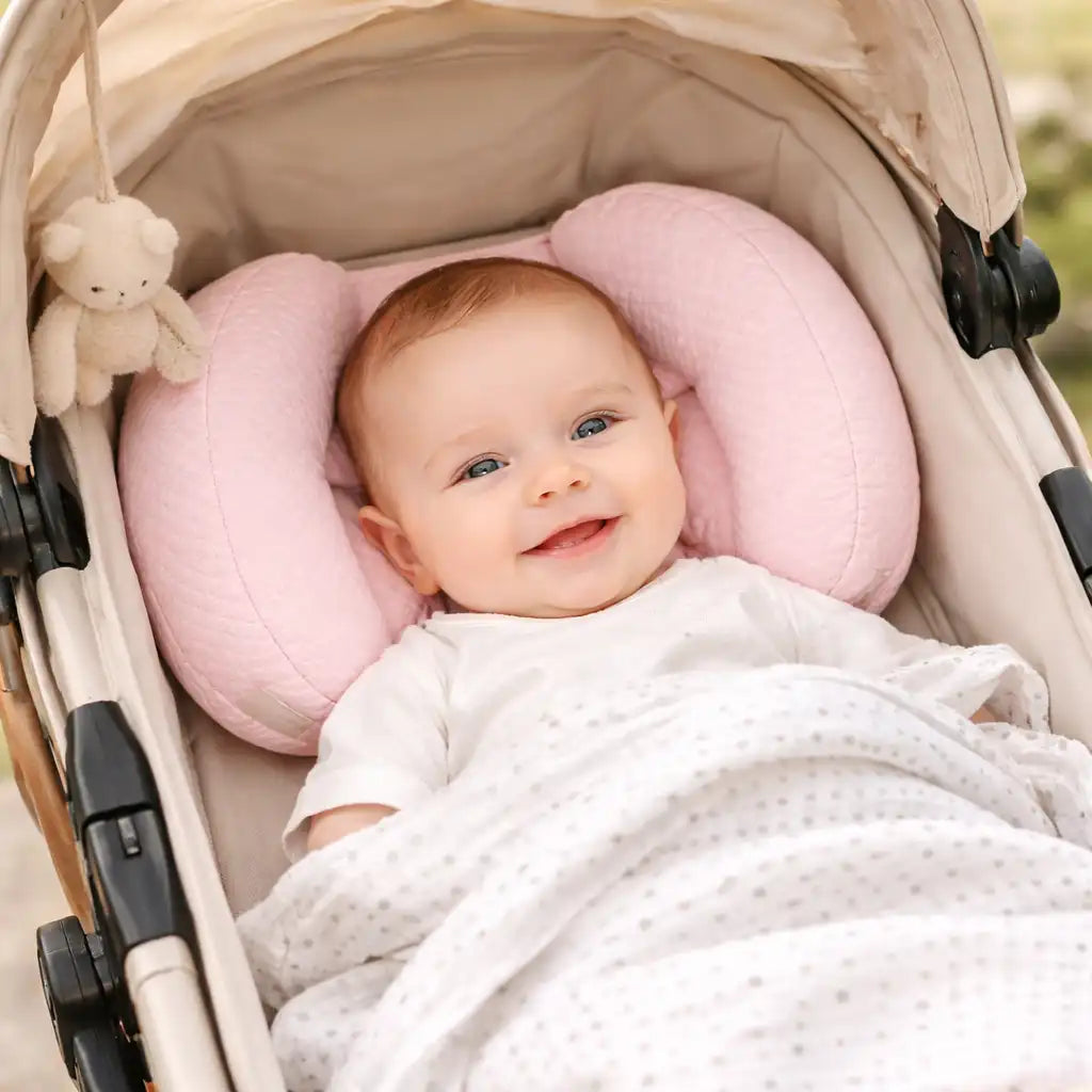 Baby Head Support Pillow | Butterfly Design for Pram, Stroller and Car Seat