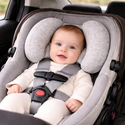 Soft butterfly infant head support cushion for a more comfortable baby travel setup