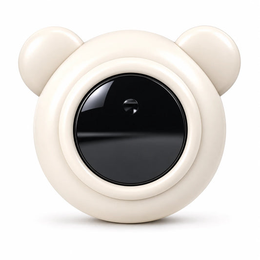 Close-up of LED screen on bear baby bath thermometer 