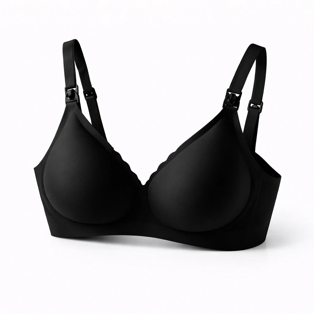 Black bra on a white background