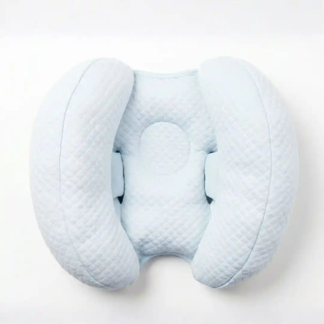 Butterfly infant head support cushion in blue for prams and strollers