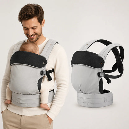 Cross-Shoulder Pure Cotton Baby Carrier — Front & Back Carry with Waist Support