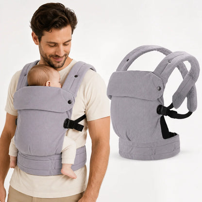 Cross-Shoulder Pure Cotton Baby Carrier — Front & Back Carry with Waist Support