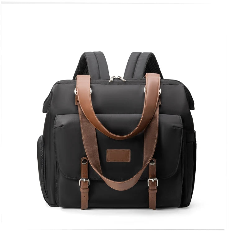 Nappy Bag with shoe compartment Black Serene Mama Store