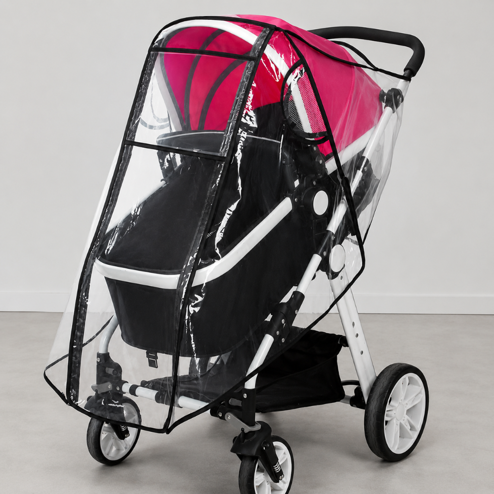 Stroller Rain Cover - Universal Fit Clear and Windproof